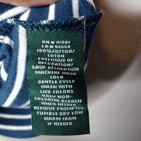 Lauren Ralph Lauren Blue/White Stripe Tee - Picture 5 of 7